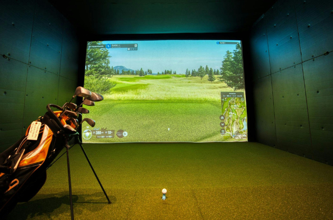 Multi-sport golf simulator at Putter Up Pelham Alabama