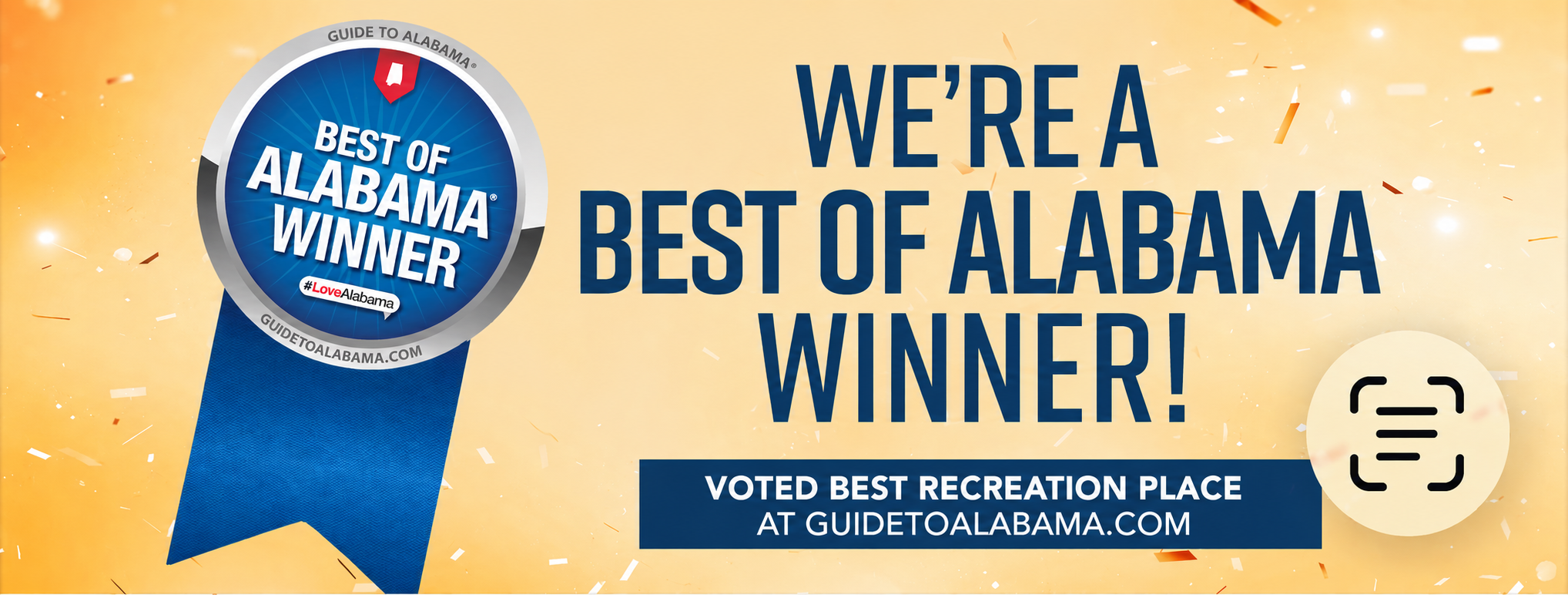 we're best of Alabama winner! Blue badge
