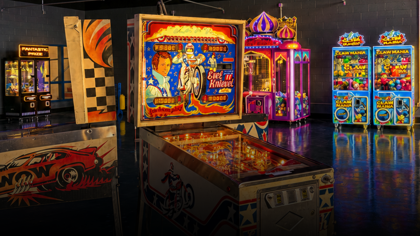 Arcade games at Putter Up in Pelham, Alabama