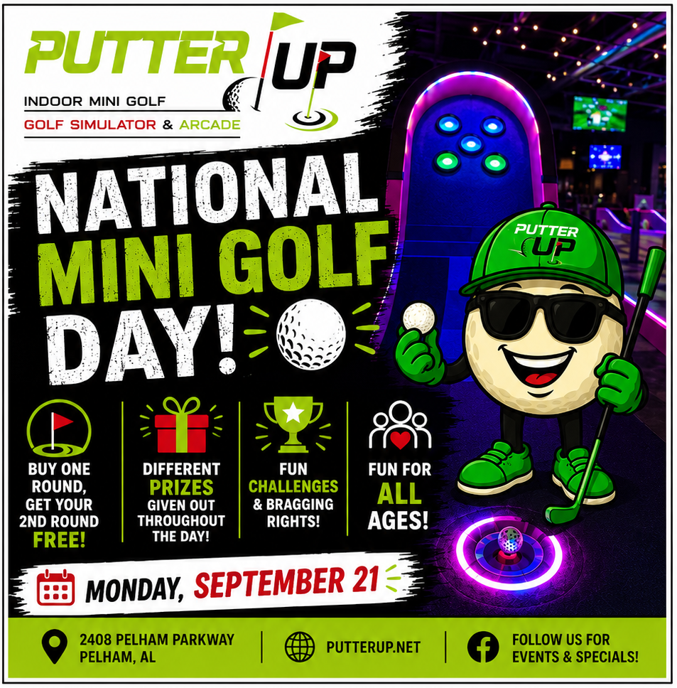 National Mini Golf Day at Putter Up in Pelham, Alabama on September 21st 2026